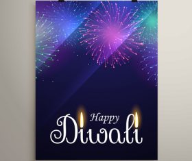 Diwali festvial flyer with brochure template vectors graphic 02