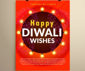 Diwali festvial flyer with brochure template vectors graphic 03