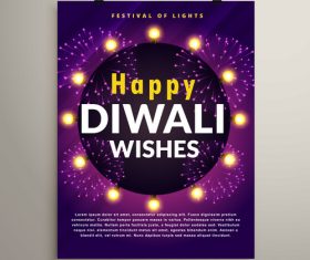 Diwali festvial flyer with brochure template vectors graphic 06