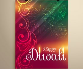 Diwali festvial flyer with brochure template vectors graphic 10