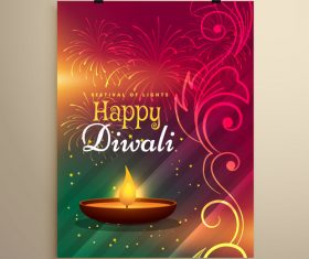 Diwali festvial flyer with brochure template vectors graphic 11