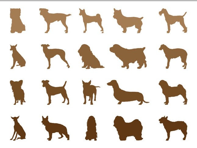 Dog Breeds Silhouettes art vector