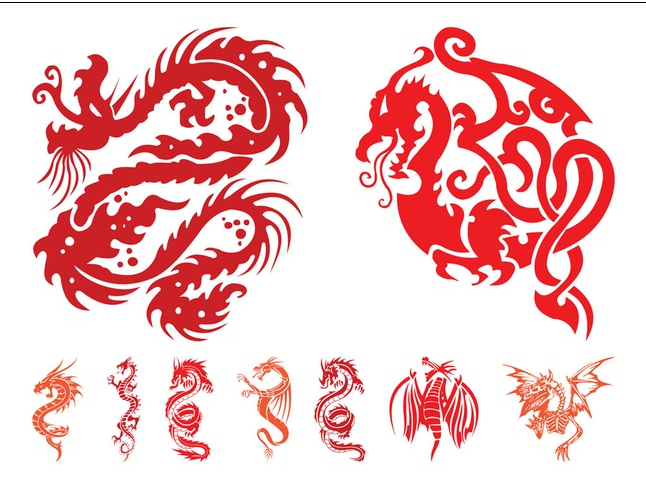 Dragon Graphics Set vector