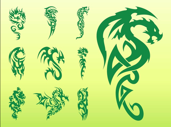 Dragon Tattoo graphic vector