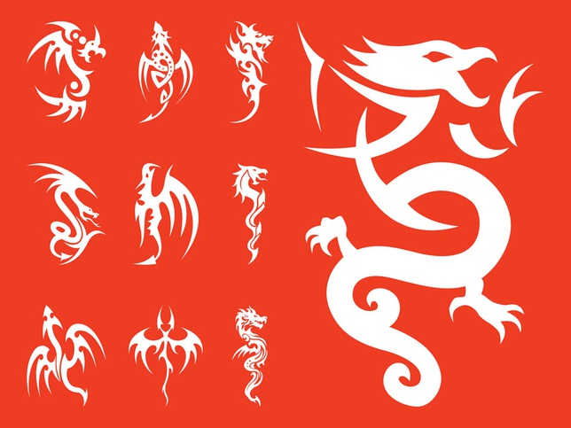 Dragons Tattoos Graphics vector