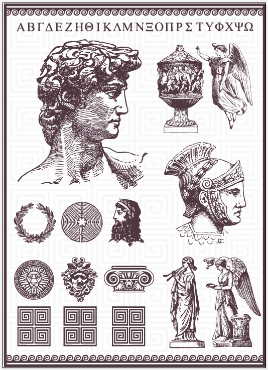 Draw Roman style vector set free download
