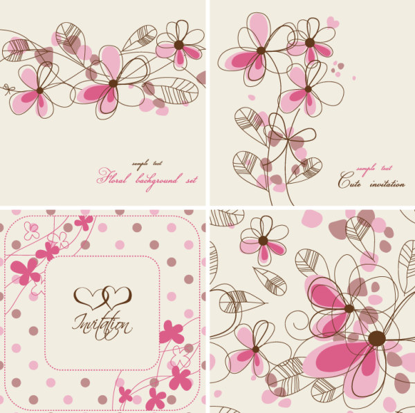 Draw cartoon flower background 1 vector