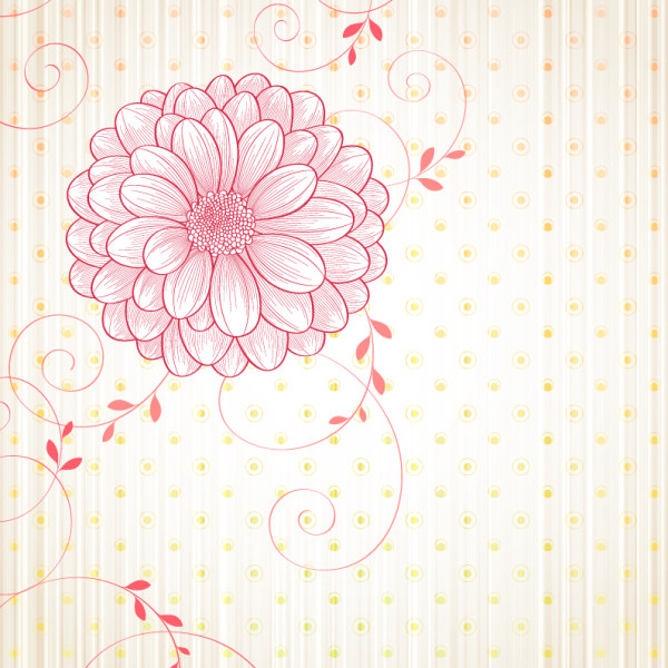 Draw cartoon flower background 5 vector