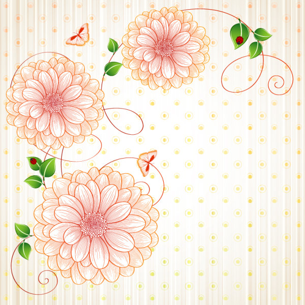 Draw cartoon flower background 7 vector