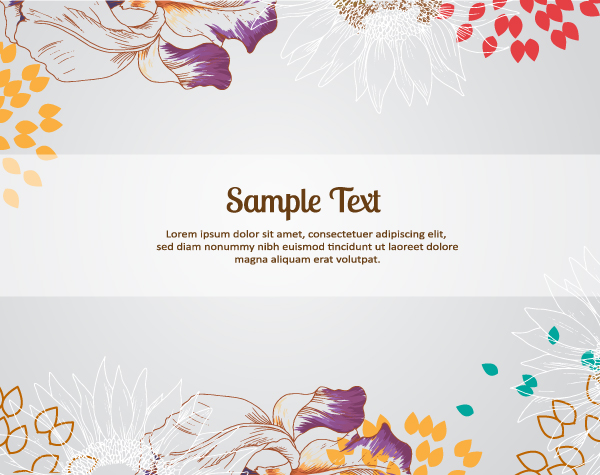 Draw flower background vector graphics