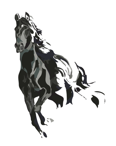 Draw watercolor horse Illustration vector