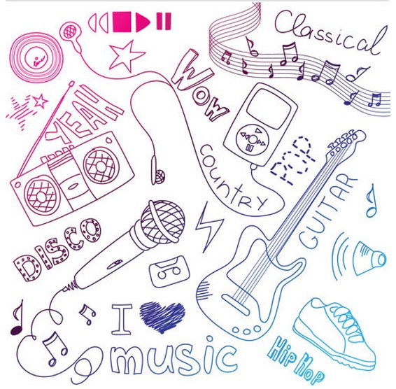 Drawing Music Elements vector
