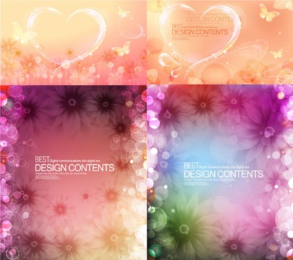 Dream butterfly heart-shaped background vector graphics