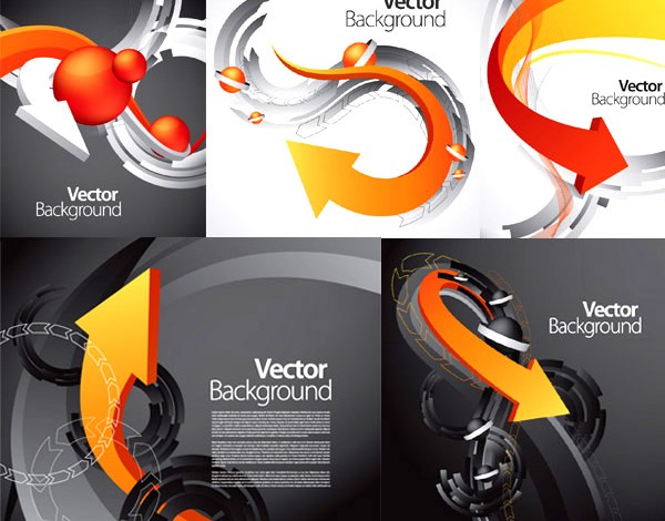Dynamic arrow business background design vector