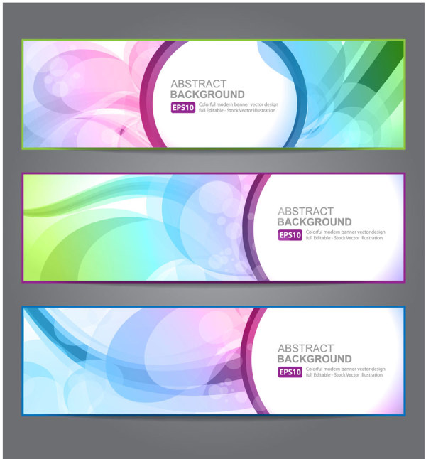 Dynamic colored banner vector graphic