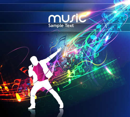 Dynamic music style template 2 vector