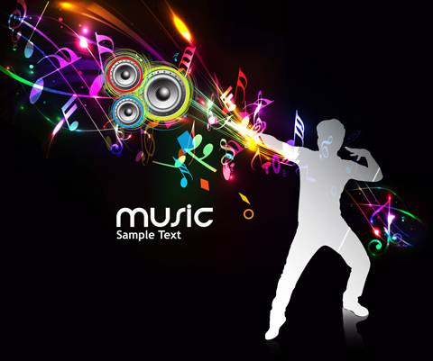 Dynamic music style template 3 vectors