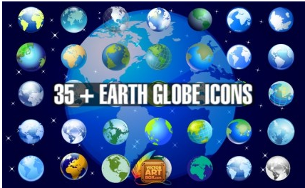 Earth Globe Icons Set vector