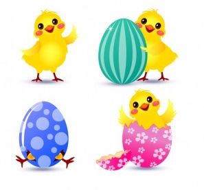 Easter Chick set vector