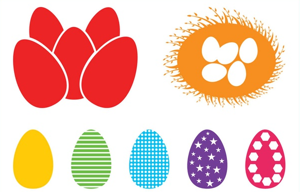 Easter Eggs Silhouettes vector