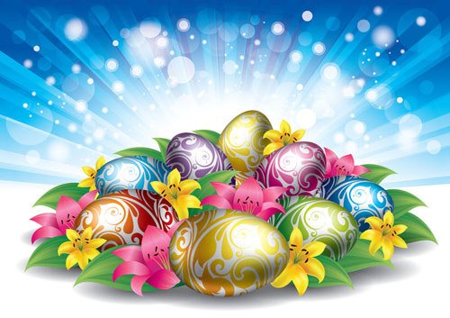 Easter Eggs background art vector design