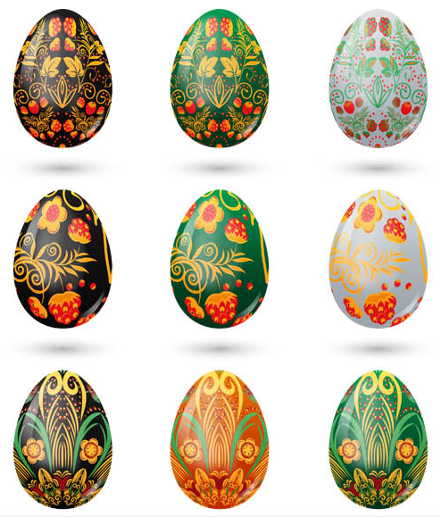 Easter Eggs graphic set vector