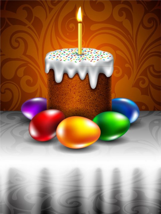 Easter egg with cake vector