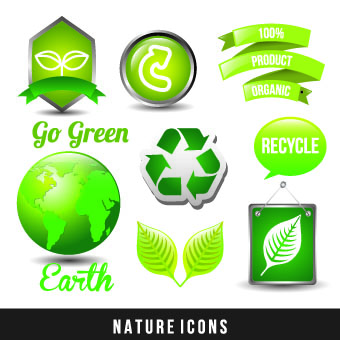 Eco Green Icons 10 vector graphics
