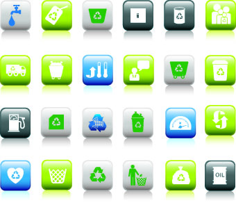 Eco Green Icons 12 vector