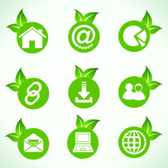 Eco Green Icons 5 vectors graphics