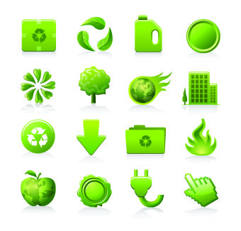 Eco Green Icons 6 vector graphics
