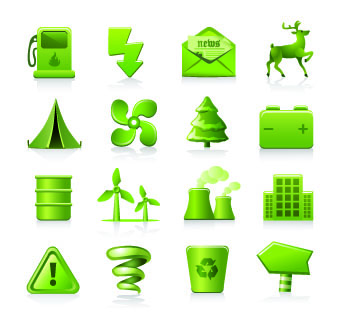Eco Green Icons 7 vector graphics