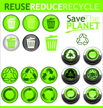 Eco Green Icons 8 vector graphics