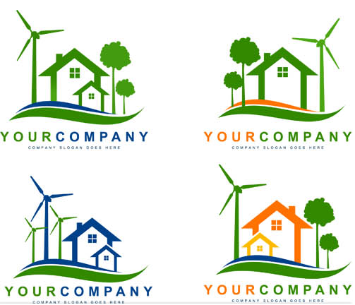 Eco House Logotypes vector