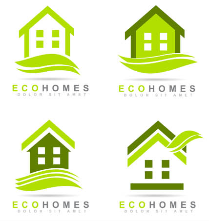 Eco House Logotypes 2 vector