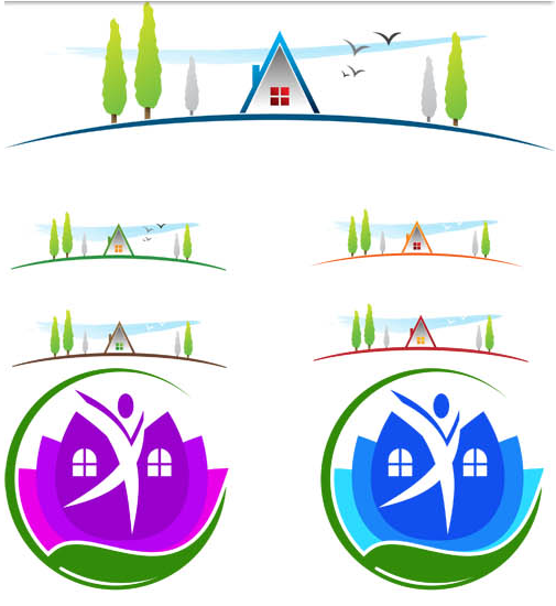 Eco House Logotypes 3 vector