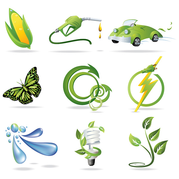 Eco environmental logos vectors