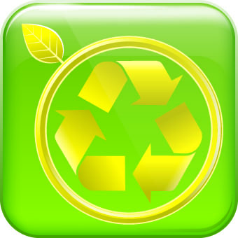 Eco glass icons vector graphic