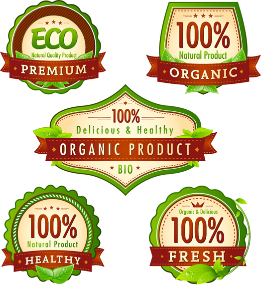 Eco labels vector graphics