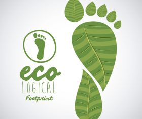 Ecological background with footprint vectors material 01