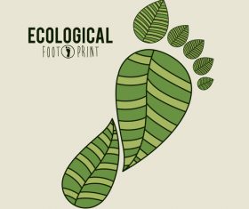 Ecological background with footprint vectors material 02