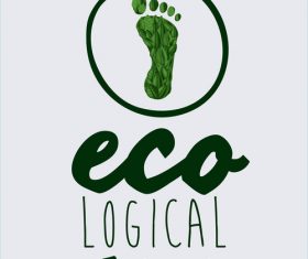 Ecological background with footprint vectors material 03