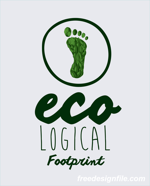 Ecological background with footprint vectors material 03