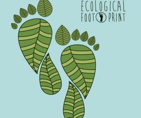 Ecological background with footprint vectors material 04