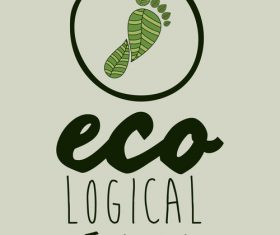 Ecological background with footprint vectors material 05