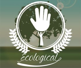 Ecological sign with green natural background vector