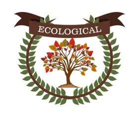 Ecological sign with laurel wreath vector