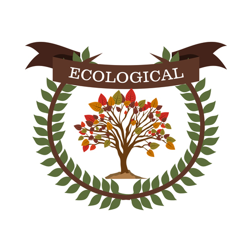 Ecological sign with laurel wreath vector