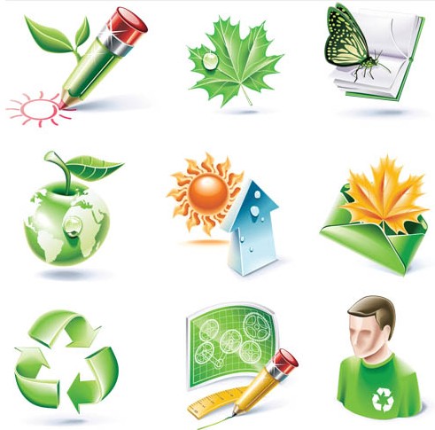 Ecology Icons Illustration vector