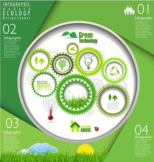Ecology Infographic Backgrounds 2 vector graphics